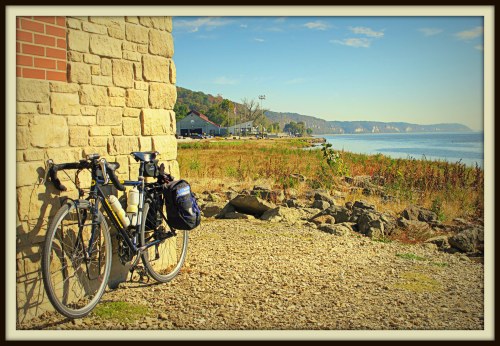 My bike at Grafton, Ill., the confluence of the Illinois and Mississippi rivers, Oct. 28, 2013
